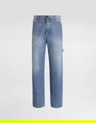 Straight Fit Denim Jeans with Hammer Loop