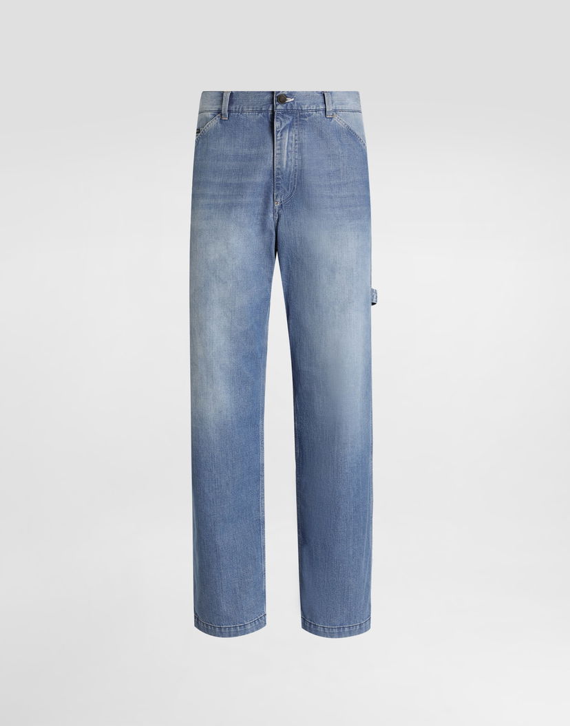 Džínsy Dolce & Gabbana Straight Fit Denim Jeans with Hammer Loop Modrá | GP1E6DG8OI7S9001