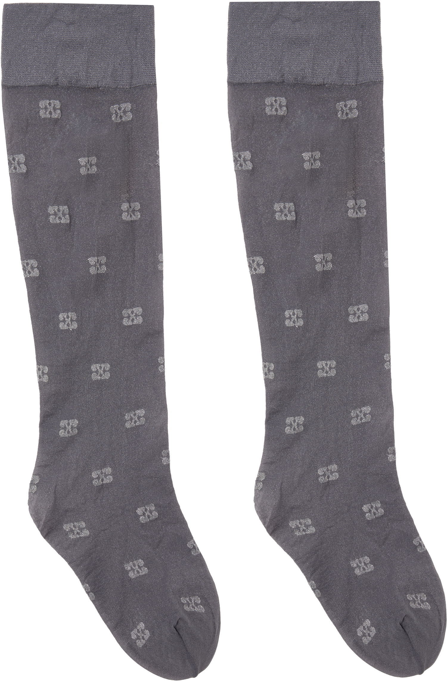 Ponožky GANNI GANNI Glitter Butterfly Knee-High Socks Šedá | A6187, 0