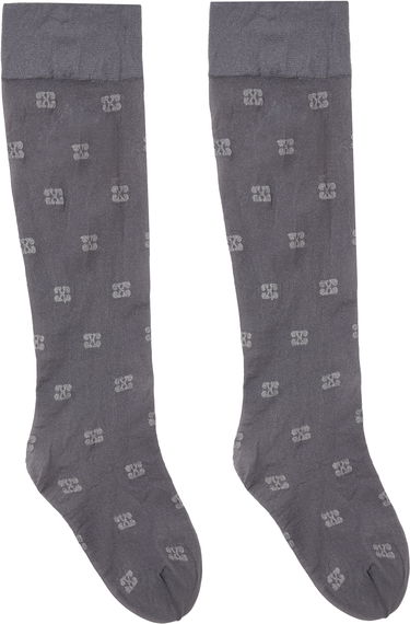 Ponožky GANNI GANNI Glitter Butterfly Knee-High Socks Šedá | A6187, 0