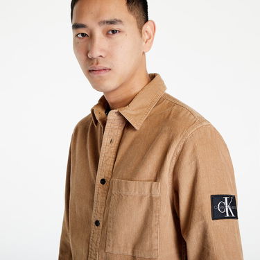 Košeľa CALVIN KLEIN Monologo Badge Cordu Hnedá | J30J322208 GV7, 1