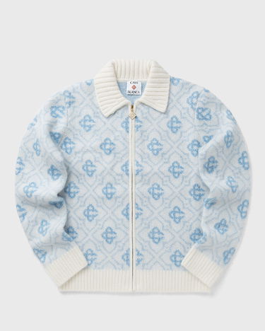Sveter Casablanca Monogram Zip-Up Knit Sweater Modrá | MPF25-KW-1005-01, 0