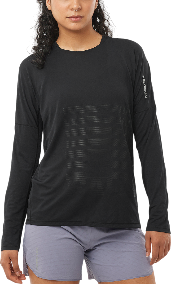 Tričko Salomon Salomon Sense Aero Long Sleeve Graphic Tee Čierna | lc2695-0, 0