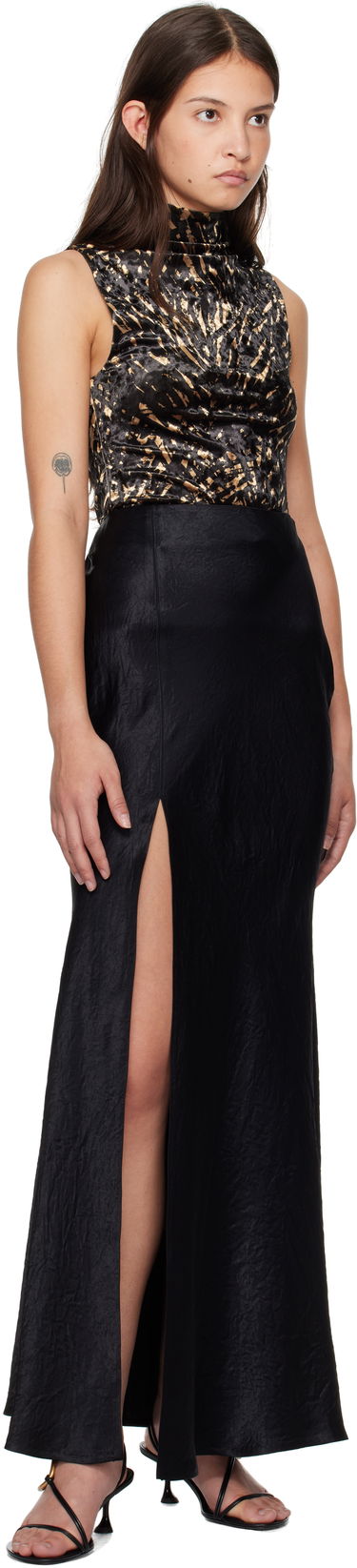 Sukňa Nanushka Nanushka Harlow Maxi Slit Skirt Čierna | NW24FWSK34300, 3