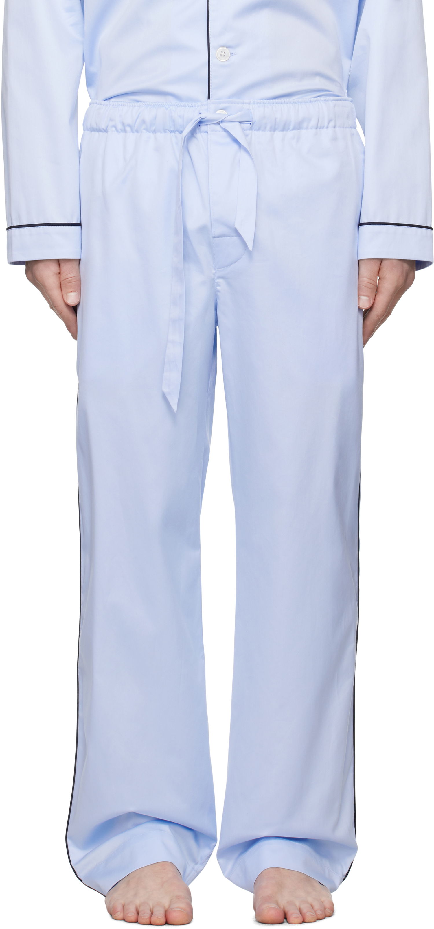 Pyžamo TEKLA Sateen Pyjama Pants Modrá | SWP-BLU, 0