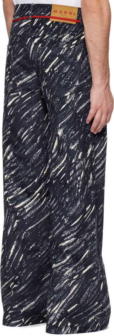 Nohavice Marni Marni Flocked Denim Flared Jeans Navy | PUJU0019A0 UTC432, 2