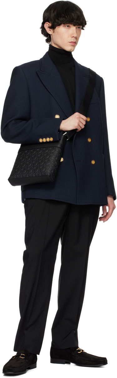 Taška cez rameno FERRAGAMO Ferragamo Embossed Gancini Crossbody Bag Čierna | 769480, 3