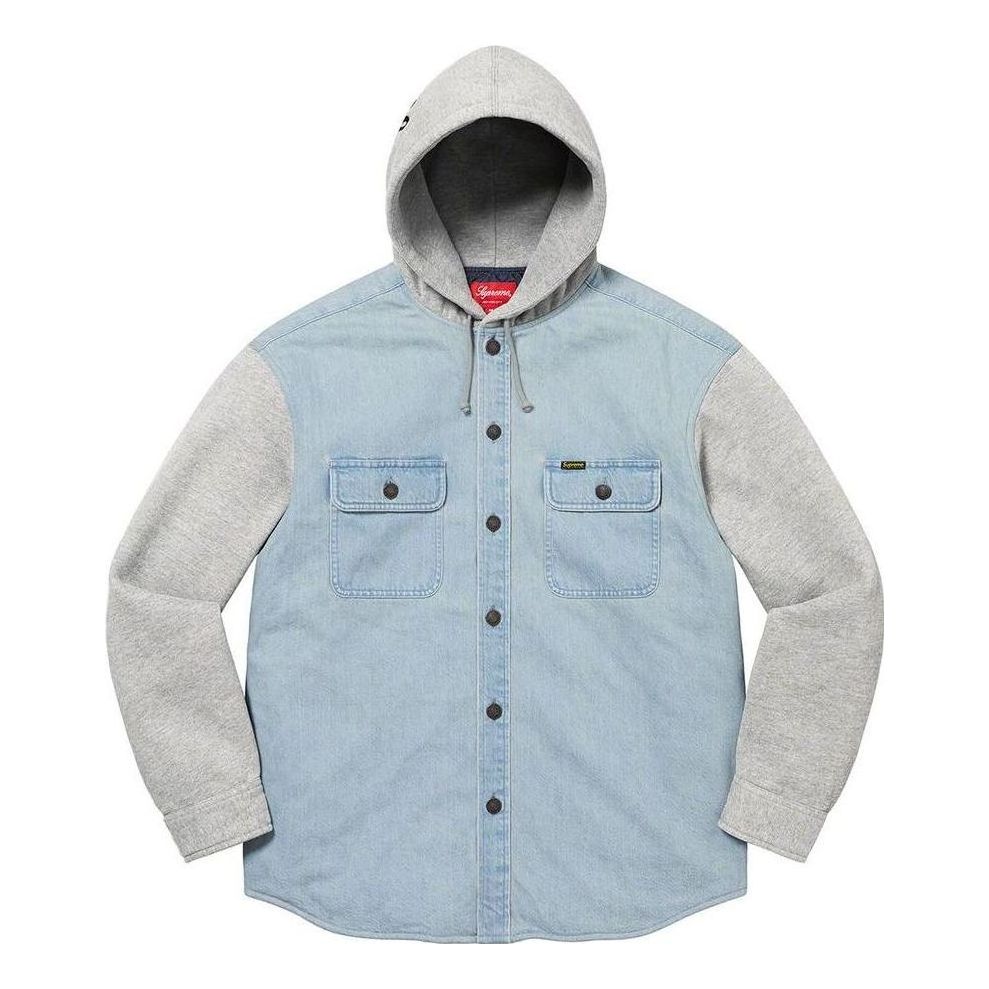 Košeľa Supreme Fleece Hooded Denim Shirt Modrá | SUP-FW22-743, 0