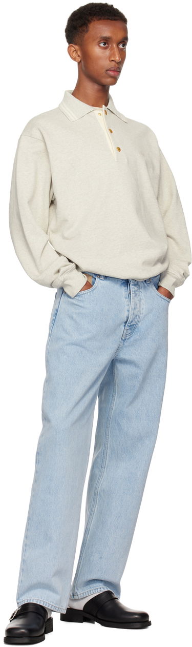 Sveter Drôle de Monsieur Drôle De Monsieur 'Le Polo Drôle' Sweatshirt Šedá | PERM-PL132-CO127-GY, 3