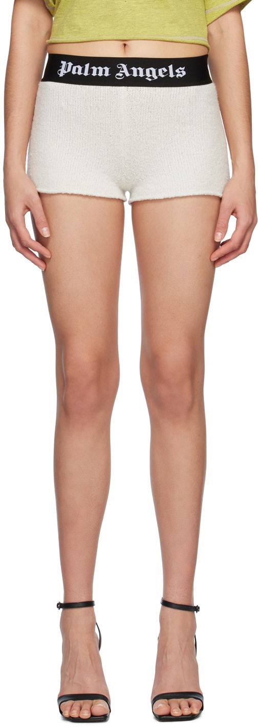 Šortky Palm Angels Palm Angels Woven Waistband Knit Shorts Biela | PWHM005S23KNI0030310, 0