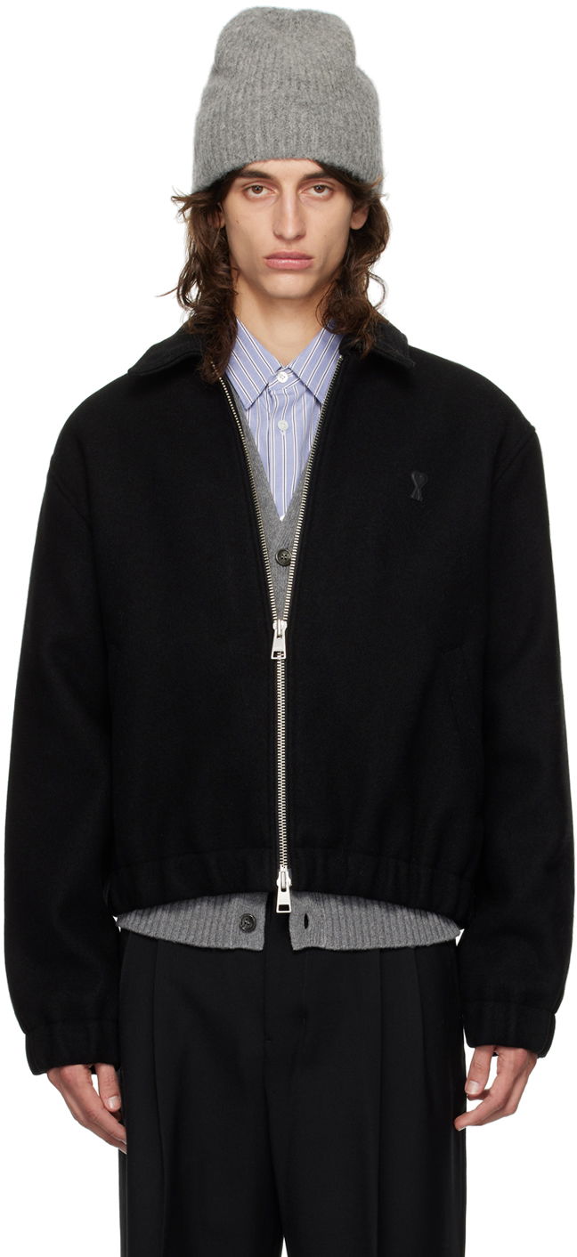 Bomber bunda AMI Zipped Jacket Čierna | HJK033.WV0049, 0