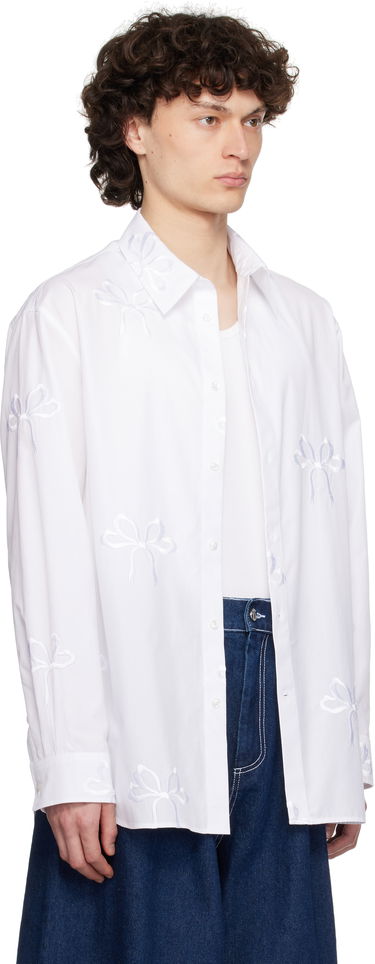 Košeľa Simone Rocha Simone Rocha Cotton Bow Easy Shirt Biela | 5185 1051, 1