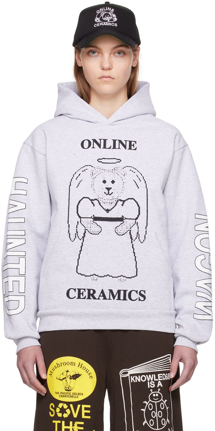 Mikina Online Ceramics Angel Bear Hoodie Šedá | Angel Bear