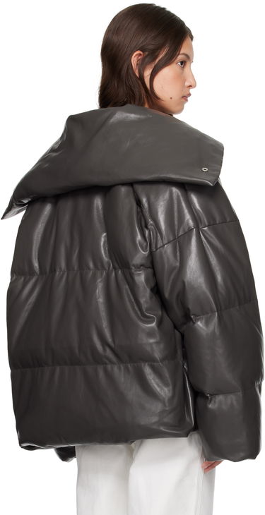 Prešívaná bunda Nanushka Nanushka Alora Down Vegan Leather Jacket Šedá | NW24FWOW31669, 2