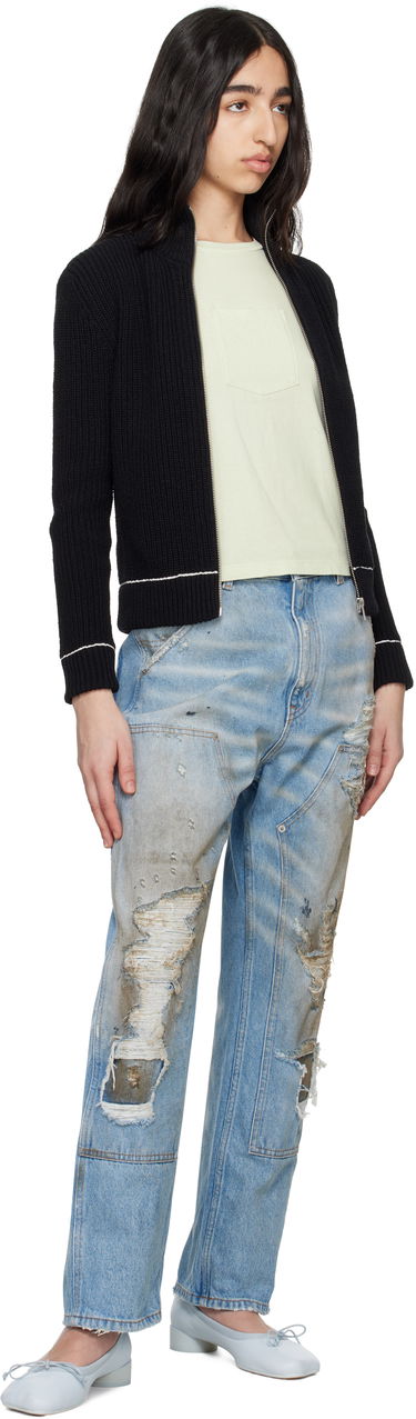 Sveter Maison Margiela MM6 Maison Margiela Slitted Camionneur Track Jacket Čierna | S62AN0142 M13124, 3