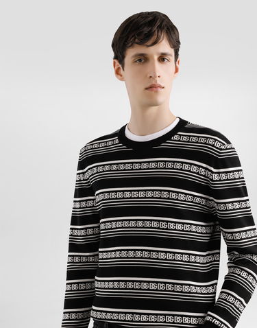 Sveter Dolce & Gabbana Dolce & Gabbana Silk Crew-Neck Pullover with Logo Čierna | GXX02TJBSN4N0004, 3