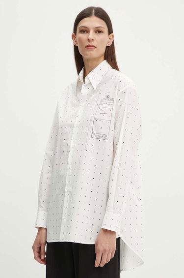 Košeľa Maison Margiela MM6 Relaxed Fit Shirt with Sketch Print Biela | S52DT0014.S78157, 0