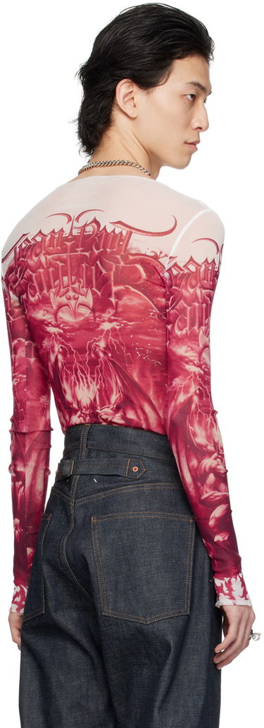 Tričko Jean Paul Gaultier Jean Paul Gaultier 'The Diablo' Graphic Print Long Sleeve T-Shirt Červená | 24/25-U-TO137-T546-0130, 2