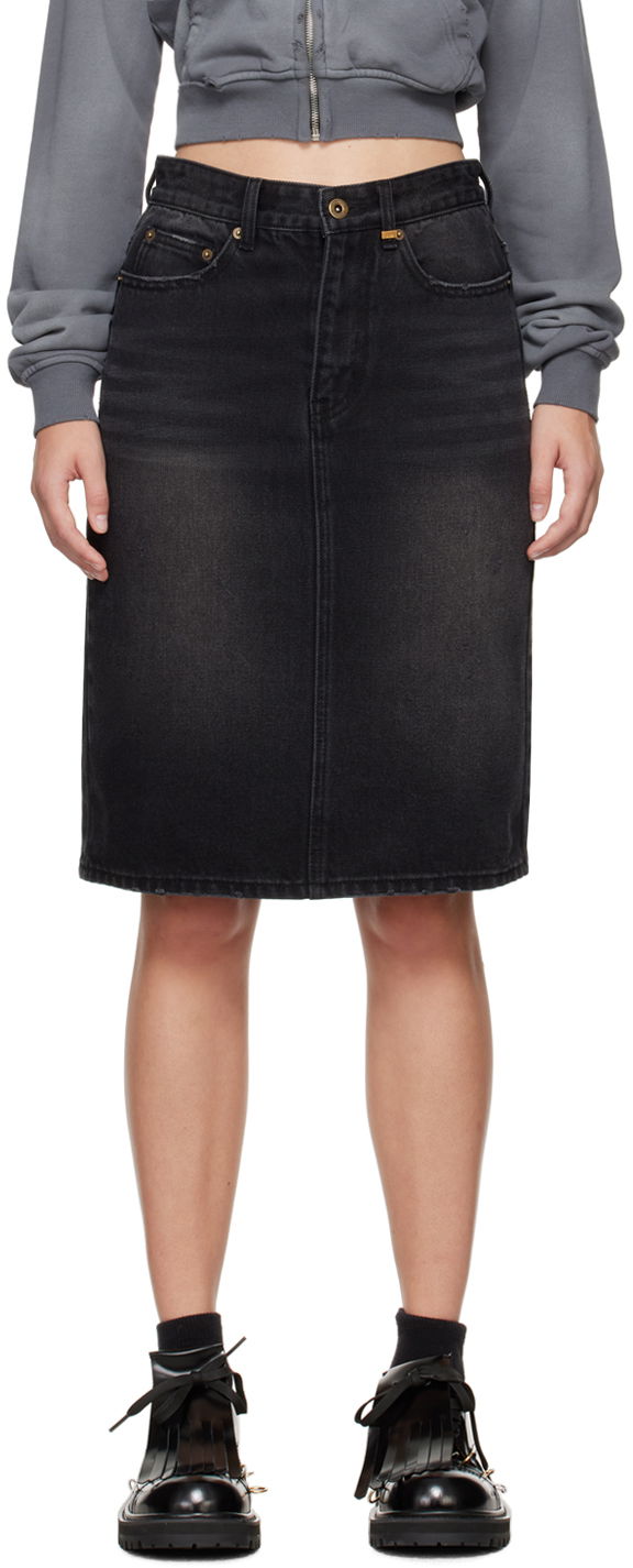 Sukňa We11done We11done Washed Denim Midi Skirt Čierna | WD-DS2-24-372-W-BK, 0
