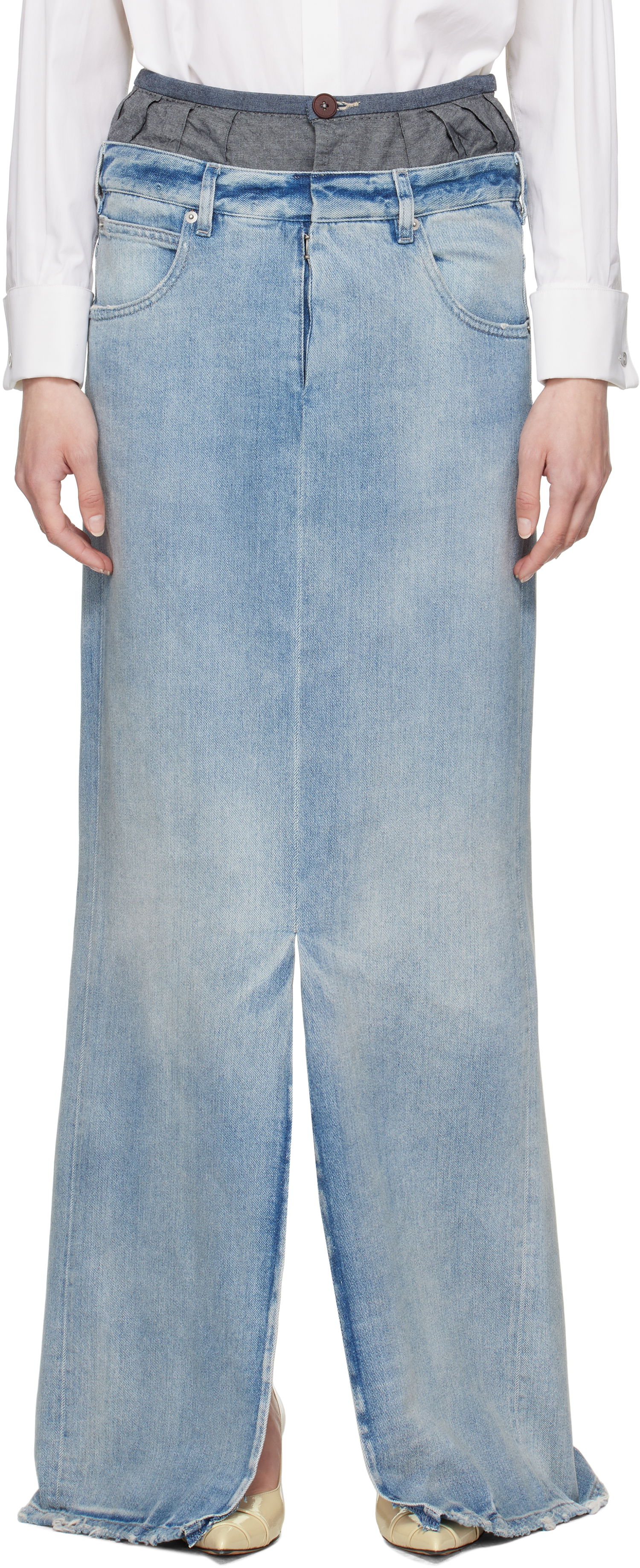 Sukňa Maison Margiela Maison Margiela Blue 'Anonymity Of The Lining' Denim Maxi Skirt Modrá | S51MI0006 S30383, 0