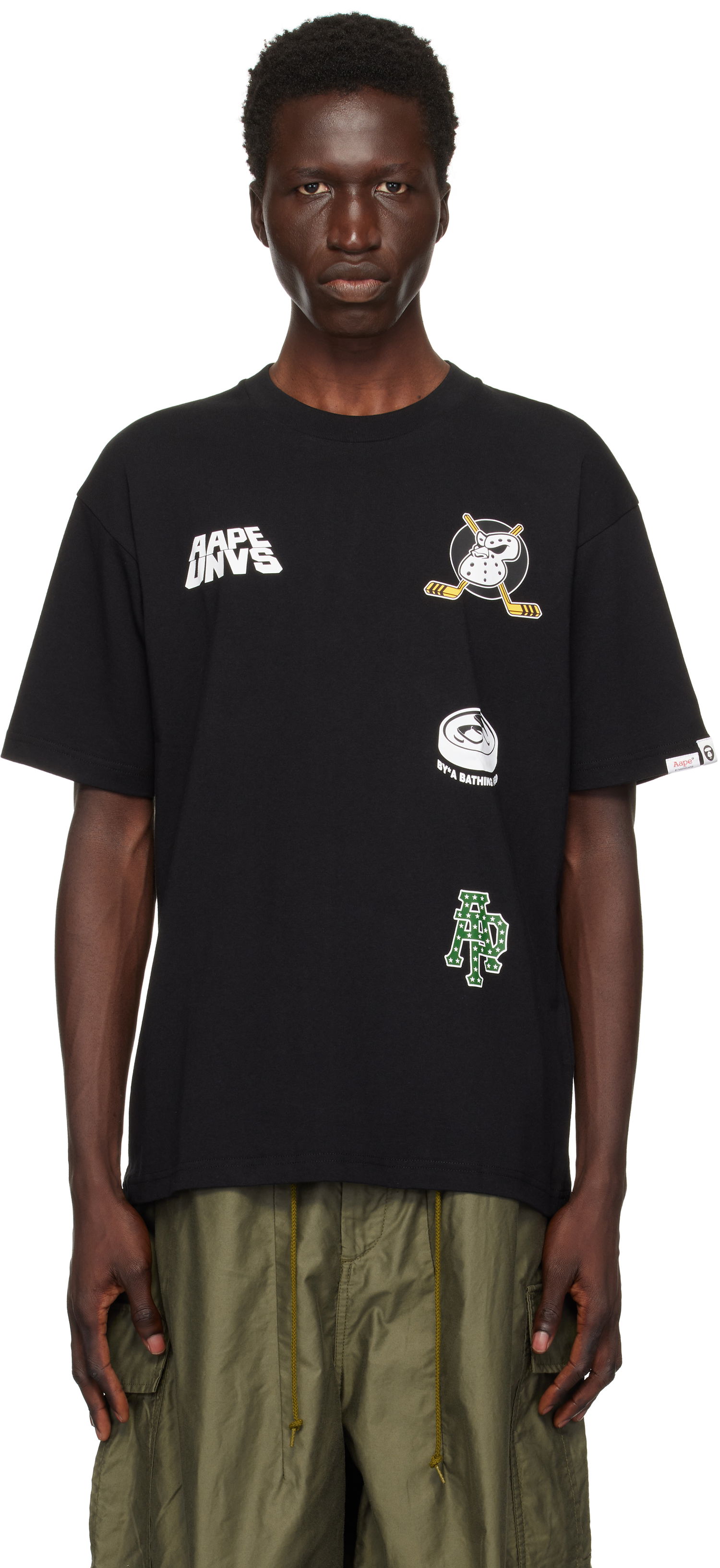 Tričko AAPE by A Bathing Ape AAPE by A Bathing Ape Theme Graphic T-Shirt Čierna | AAPTEM1550XXNBKX, 0