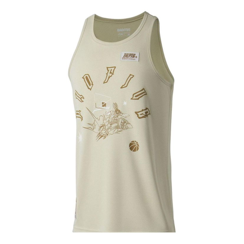 Tielko Li-Ning BadFive Cartoon Graphic Basketball Jersey Béžová | AAYT009-2