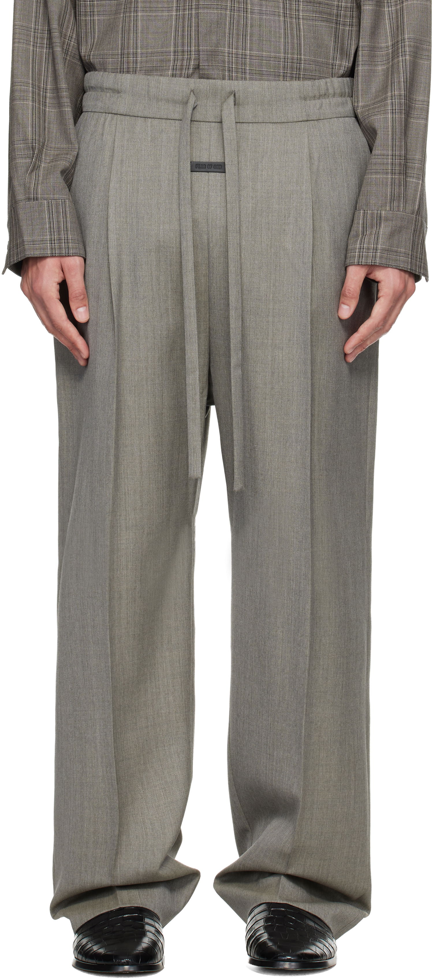 Nohavice Fear of God Virgin Wool Drawstring Straight Trousers Šedá | FG25FW65-650HWH-292, 0