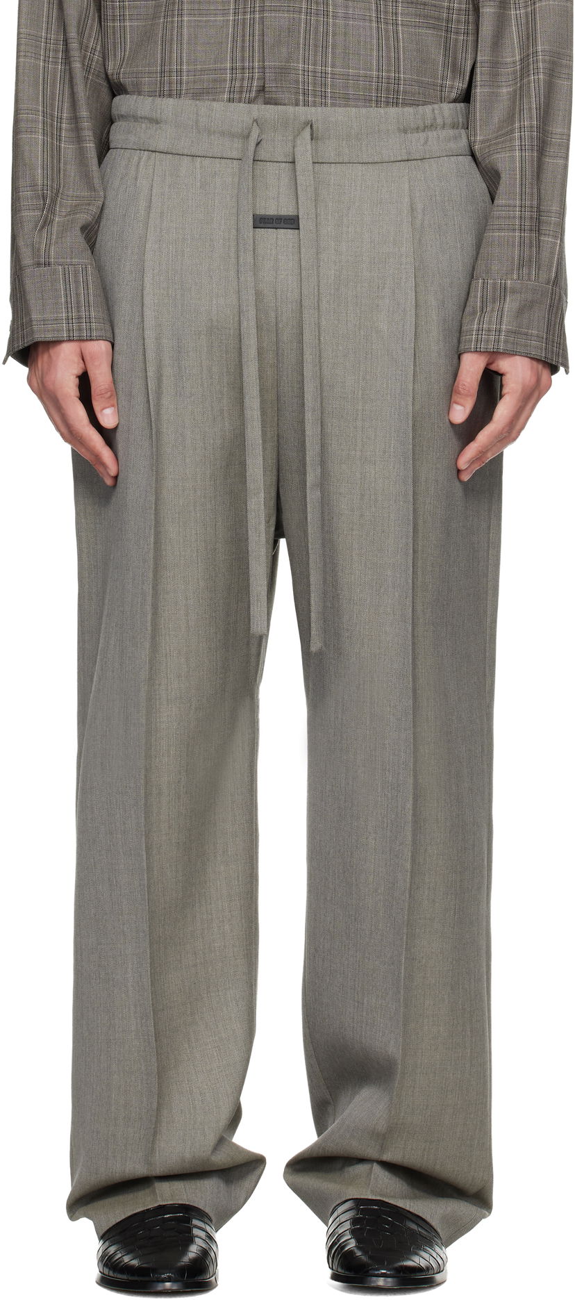 Nohavice Fear of God Virgin Wool Drawstring Straight Trousers Šedá | FG25FW65-650HWH-292