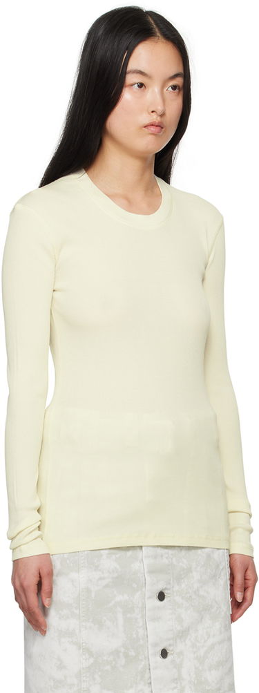 Sveter LEMAIRE LEMAIRE Women's Ribbed Long Sleeve T-Shirt Žltá | TO1147 LJ1017, 3