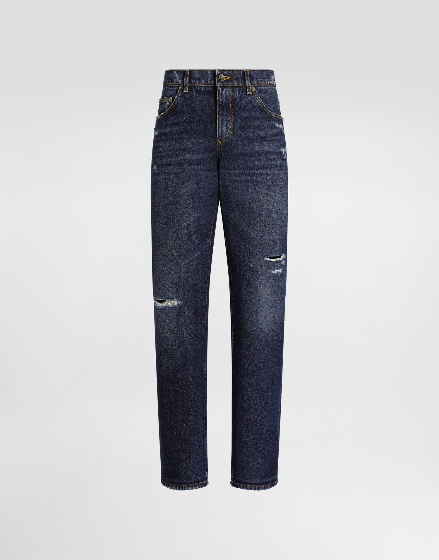 Džínsy Dolce & Gabbana Dolce & Gabbana Loose Fit Distressed Denim Jeans Modrá | GYJDADG8NK6S9001, 0