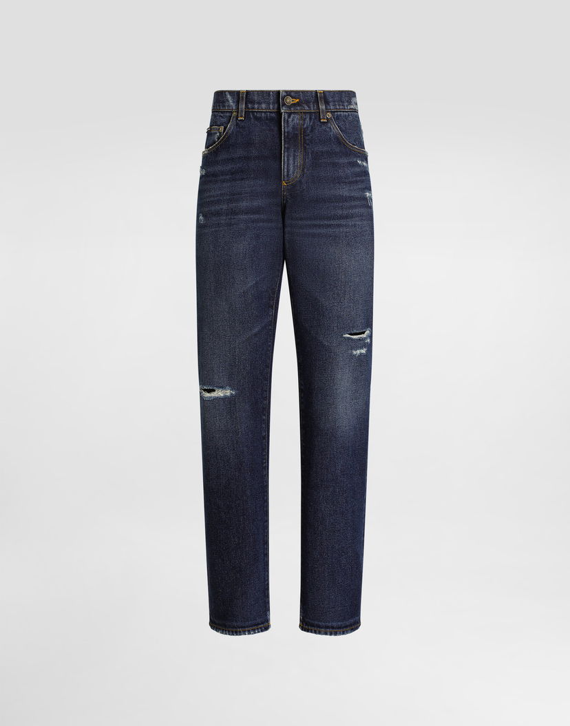 Džínsy Dolce & Gabbana Dolce & Gabbana Loose Fit Distressed Denim Jeans Modrá | GYJDADG8NK6S9001
