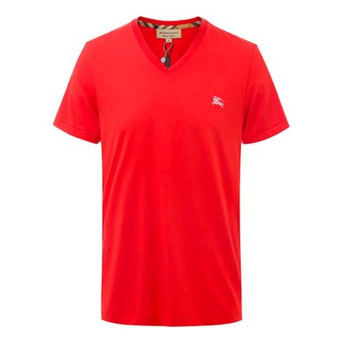 Tričko Burberry Burberry Embroidered Logo V-Neck T-Shirt Červená | 80022401