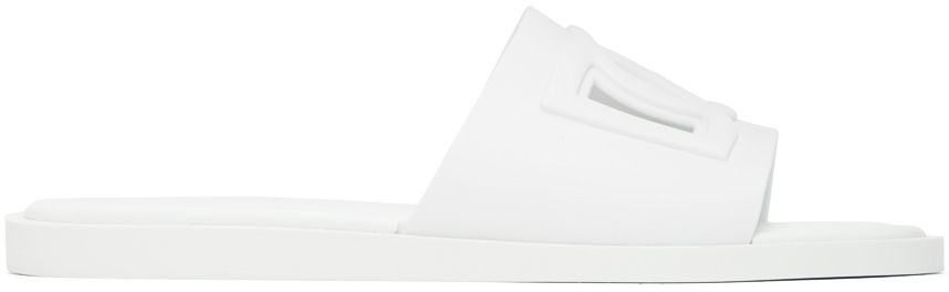Tenisky a topánky Dolce & Gabbana White Cutout Slides Biela | CS2215AN994, 0