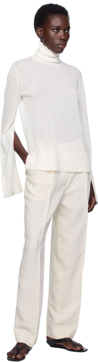 Sveter TOTEME TOTEME Slit Sleeve Turtleneck Biela | 253-WRT0535-YA0079, 3