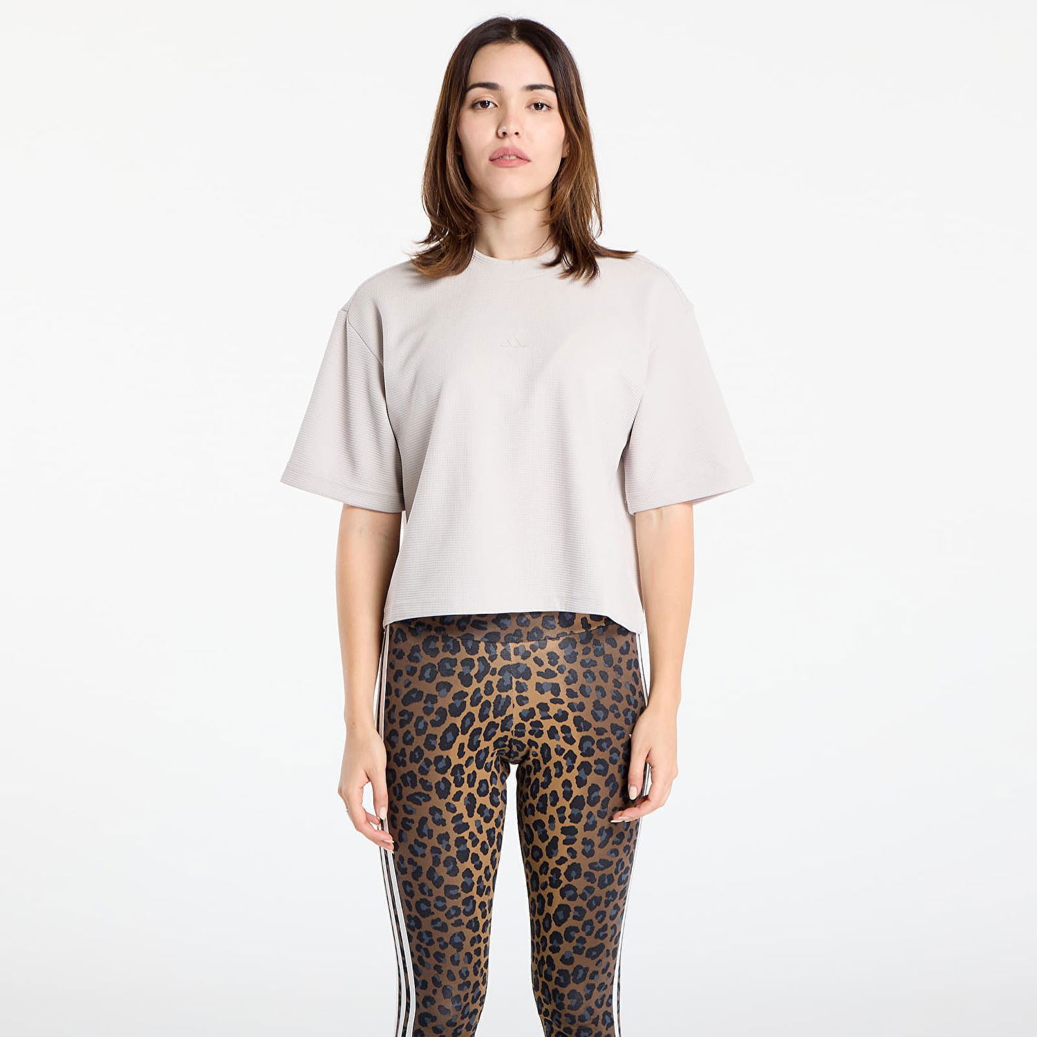 Tričko adidas Performance Yoga Motion Waffle T-Shirt Wonder Alumina Šedá | JM4476, 0