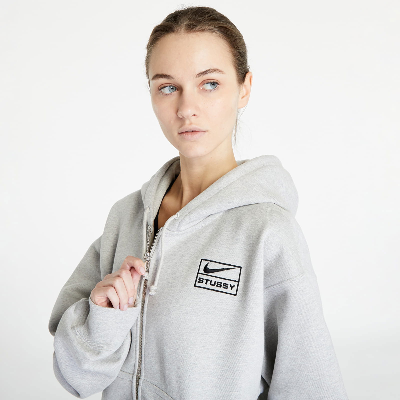 Stüssy NRG x Full-Zip Fleece Hoodie Šedá