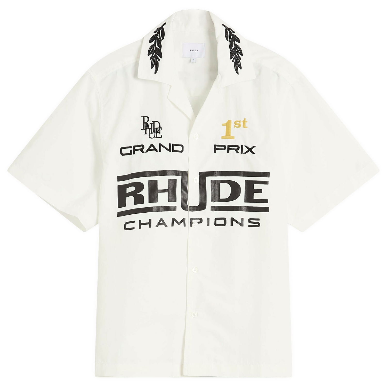 Košeľa Rhude Rhude Champions Snap Shirt, Size Large Biela | RHPS25SR010050075, 0