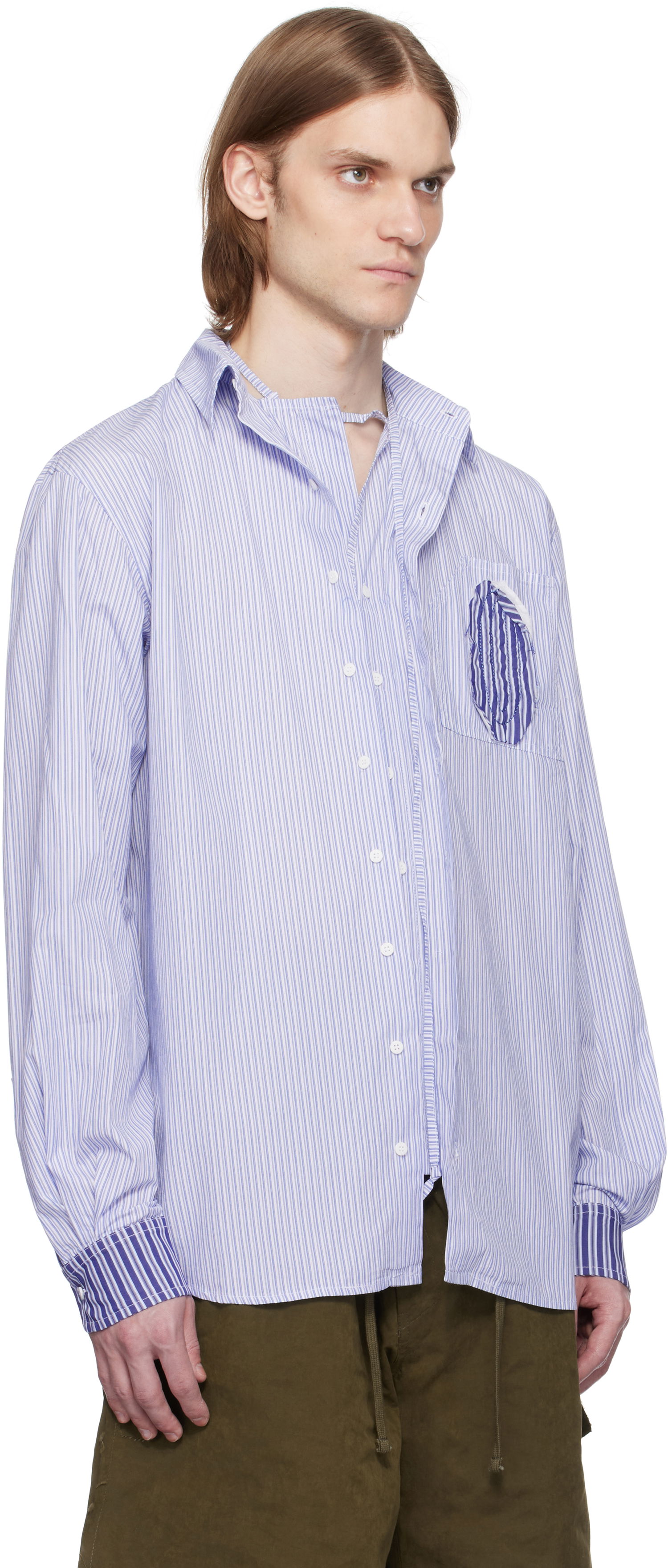 Košeľa Ottolinger Ottolinger Oversized Striped Shirt Modrá | 111-400311-02, 1
