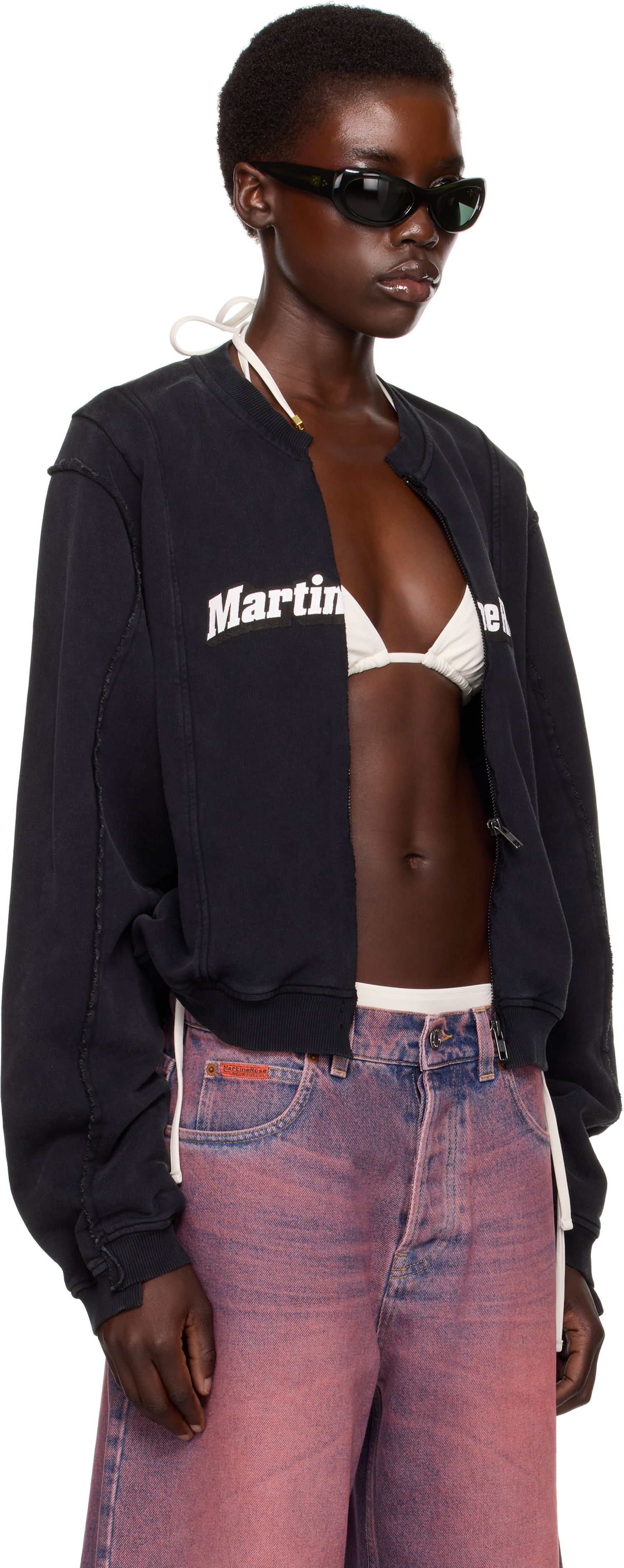 Bunda Martine Rose Martine Rose Shrunken Zip Up Crew Jacket Čierna | 670JS02002, 1
