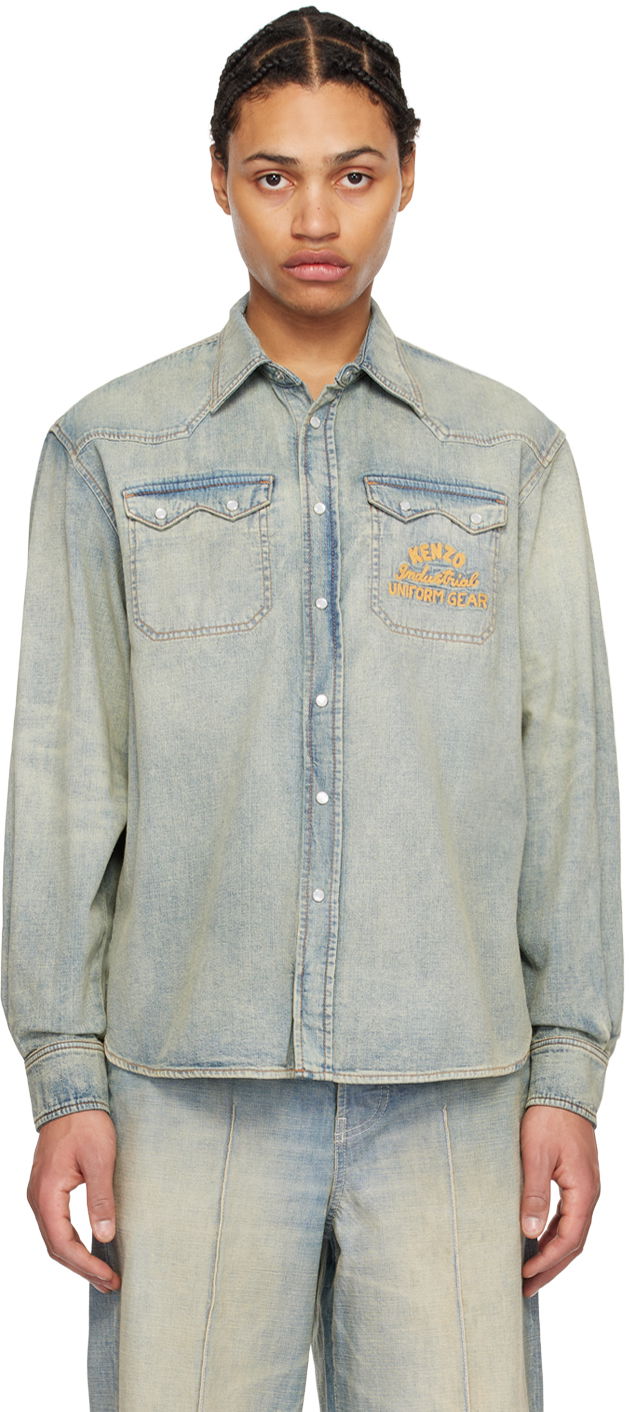 Košeľa KENZO Verdy x Drawn Varsity Denim Shirt Modrá | FE55DC4136E8, 0