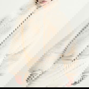 Bunda SKIMS Faux Fur Shrunken Hoodie Jacket, Size X-Small Béžová | ZU-ZUP-10048W-EGT, 2