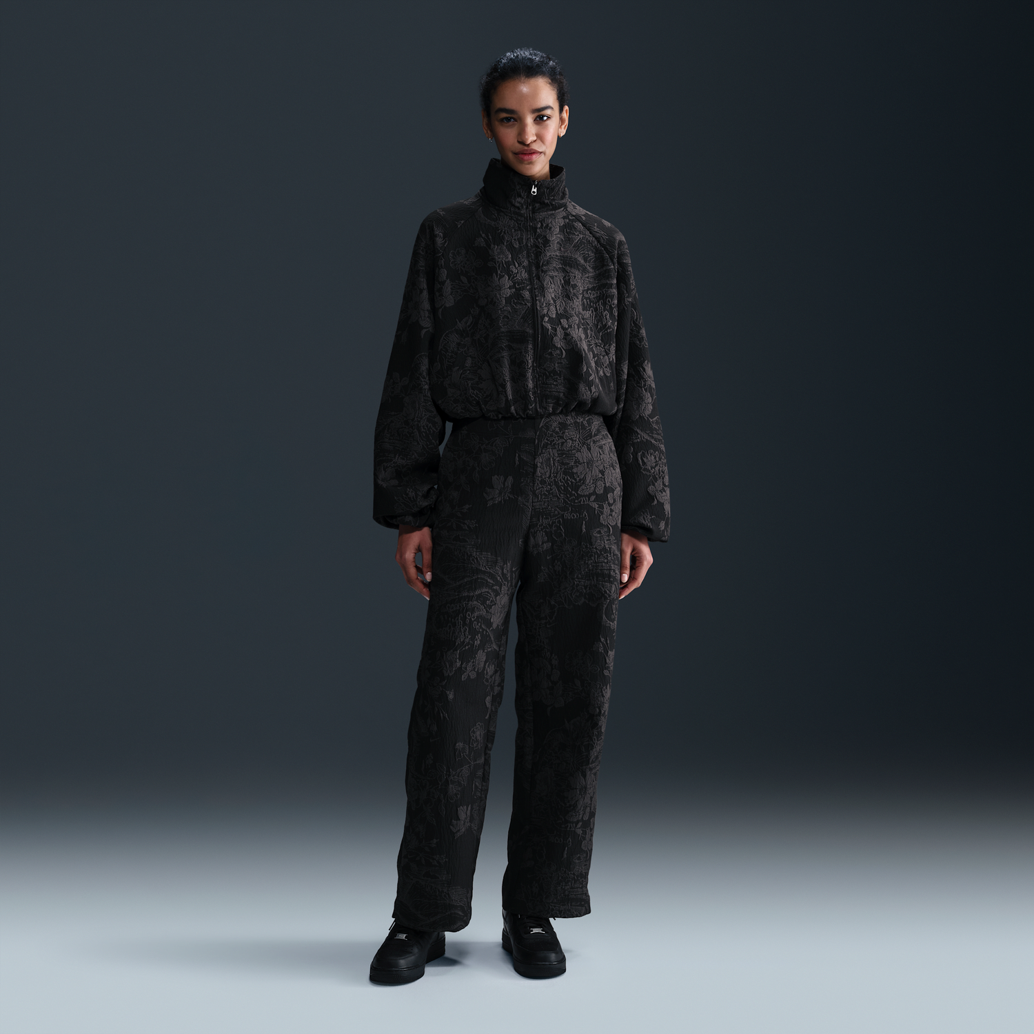 Súprava Nike Loose Fit Jacquard Track Jacket Nike Sportswear Collection Čierna | HF9579-010, 1