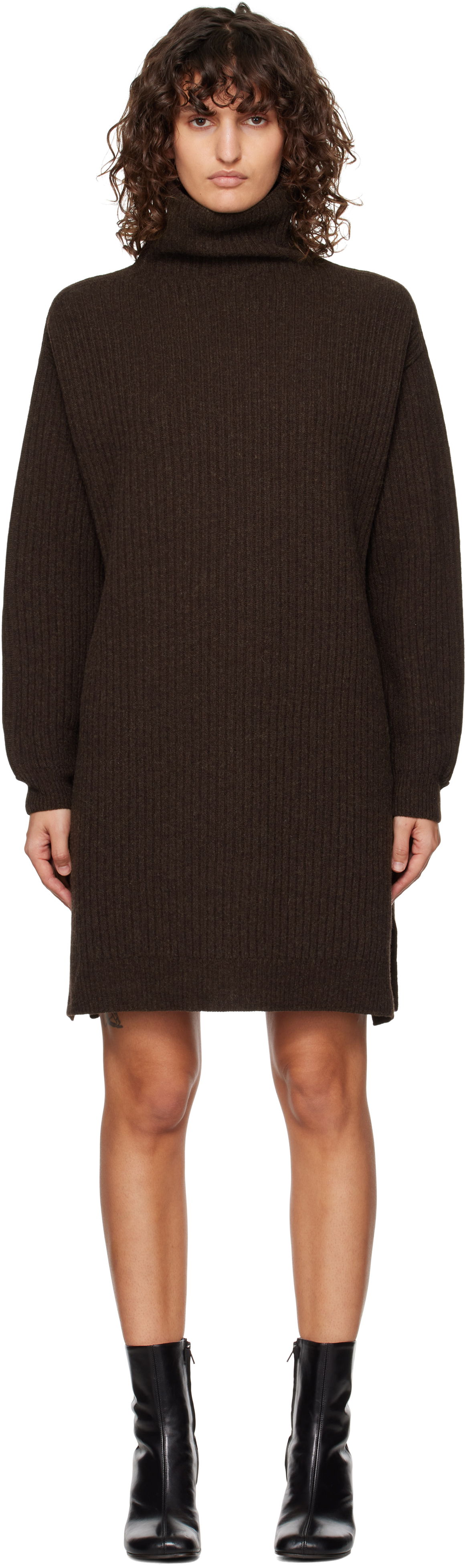 Šaty LEMAIRE Midi Turtleneck Dress Hnedá | DR1089 LK1027, 0
