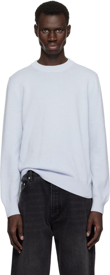 Sveter BOSS BOSS Micro-Structured Cotton Sweater Modrá | 50506022, 0