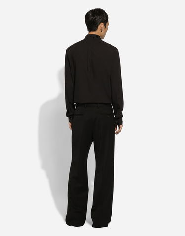 Košeľa Dolce & Gabbana Shirt With Rhinestone Embroidery Čierna | G5JL8ZGH173N0000, 2