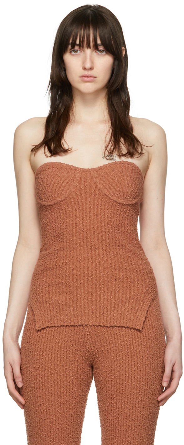 Tielko Helmut Lang Exclusive Textured Knit Camisole Oranžová | L04HW706, 0