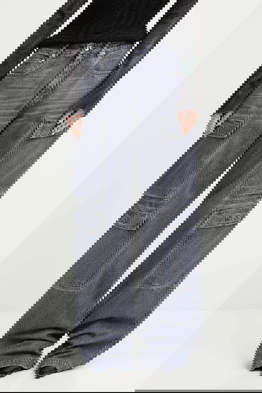 Džínsy Rick Owens Rick Owens DRKSHDW Double Cargo Medium Waist Jeans Šedá | DS02E7308.DGY, 0