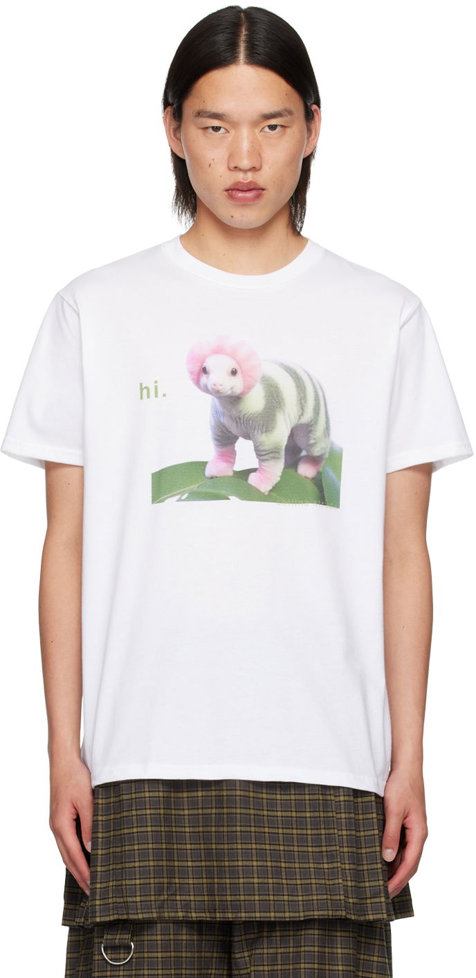Tričko Collina Strada Collina Strada 'Hi.' Graphic T-Shirt Biela | XX3203, 0