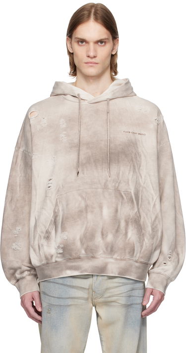 Mikina Feng Chen Wang Feng Chen Wang Sandwashed Ripped Hoodie Béžová | FUS19HD03, 0