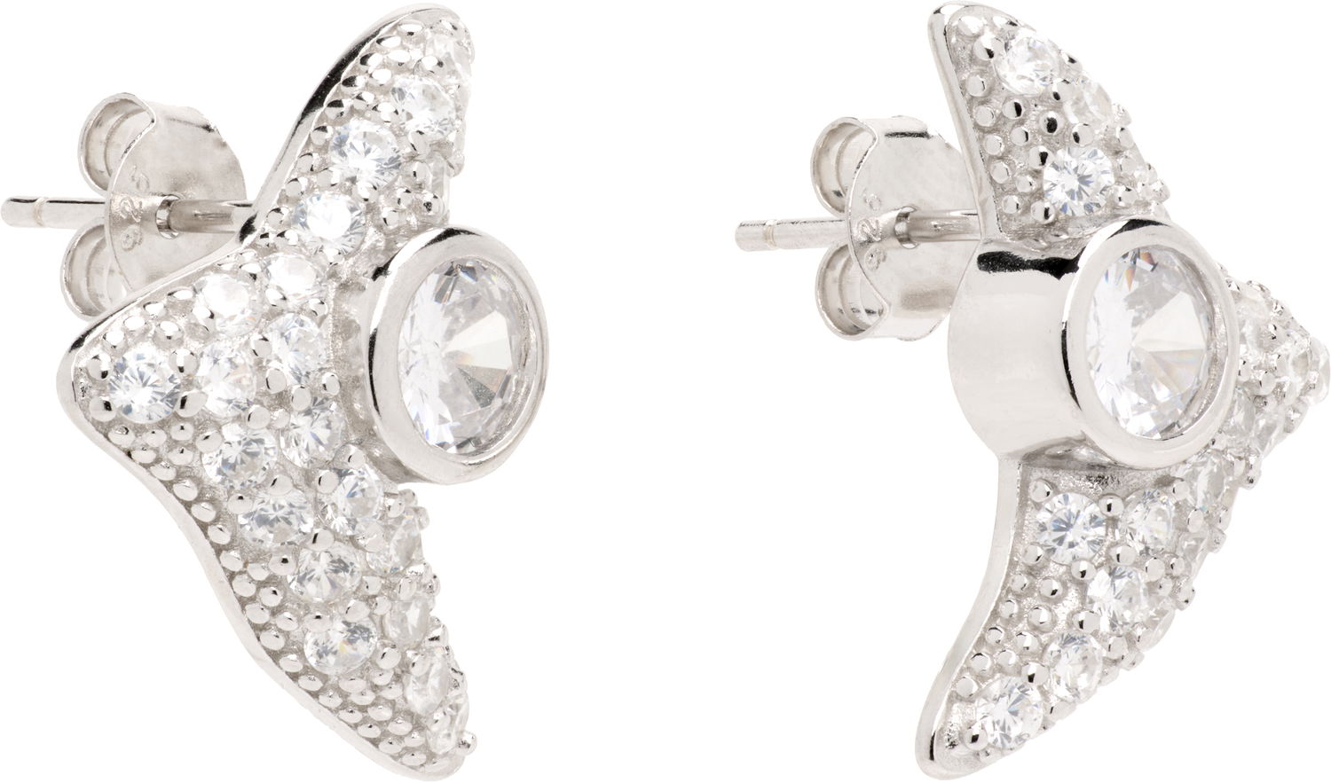 Náušnice Collina Strada Collina Strada Trigon Crystal Stud Earrings Metalická | XX1087, 1